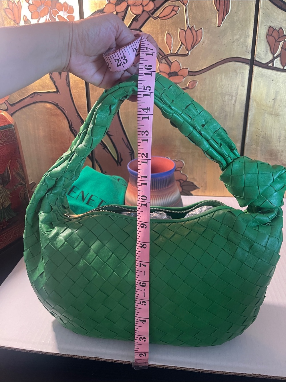 Bottega Veneta Green Intrecciato Knot Shoulder Bag - Picture 11 of 11